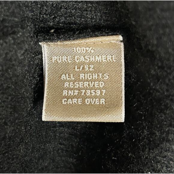 Raffi Cashmere Sweater Chic Timeless Luxury Pullover 1/4 Zip Men's Black Large - Picture 7 of 7